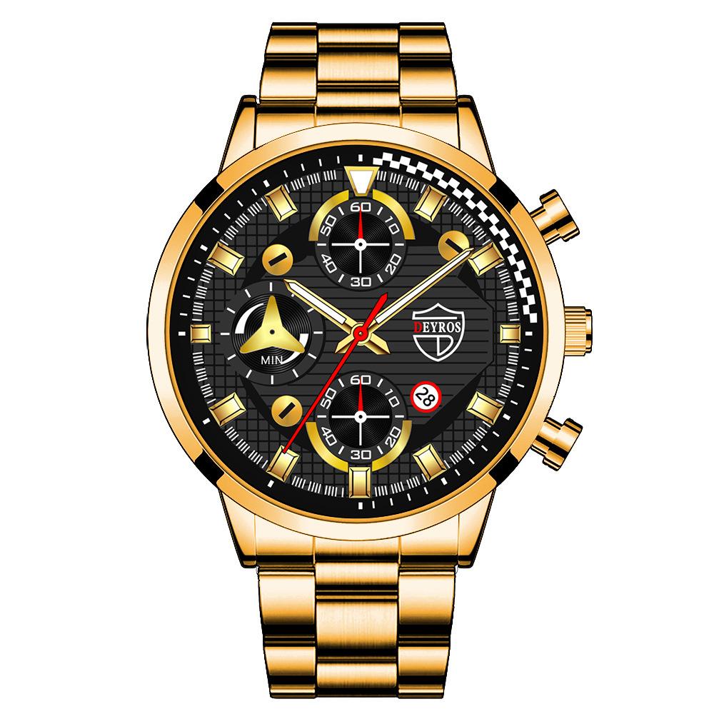 Trendy Brand Business Men's Watch Luxury Sports Men's Calendar Watch Student Sports Watch Stainless Steel Watch Quartz Watch