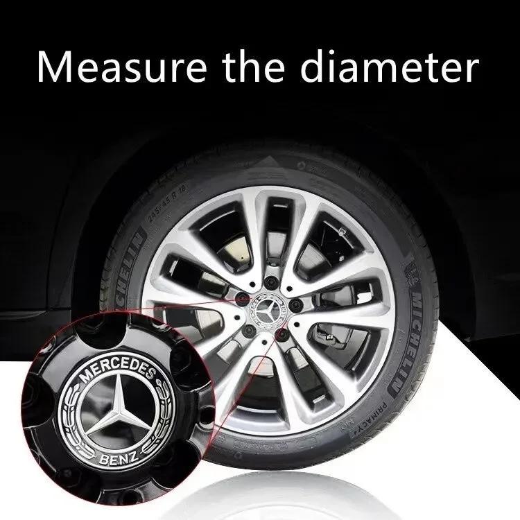 C200 E200 For Mercedes Benz 4PCS 75mm Car Wheel Center Cap Hub Covers Badge Accessories for Mercedes Benz AMG C E S GLE CLC Clas