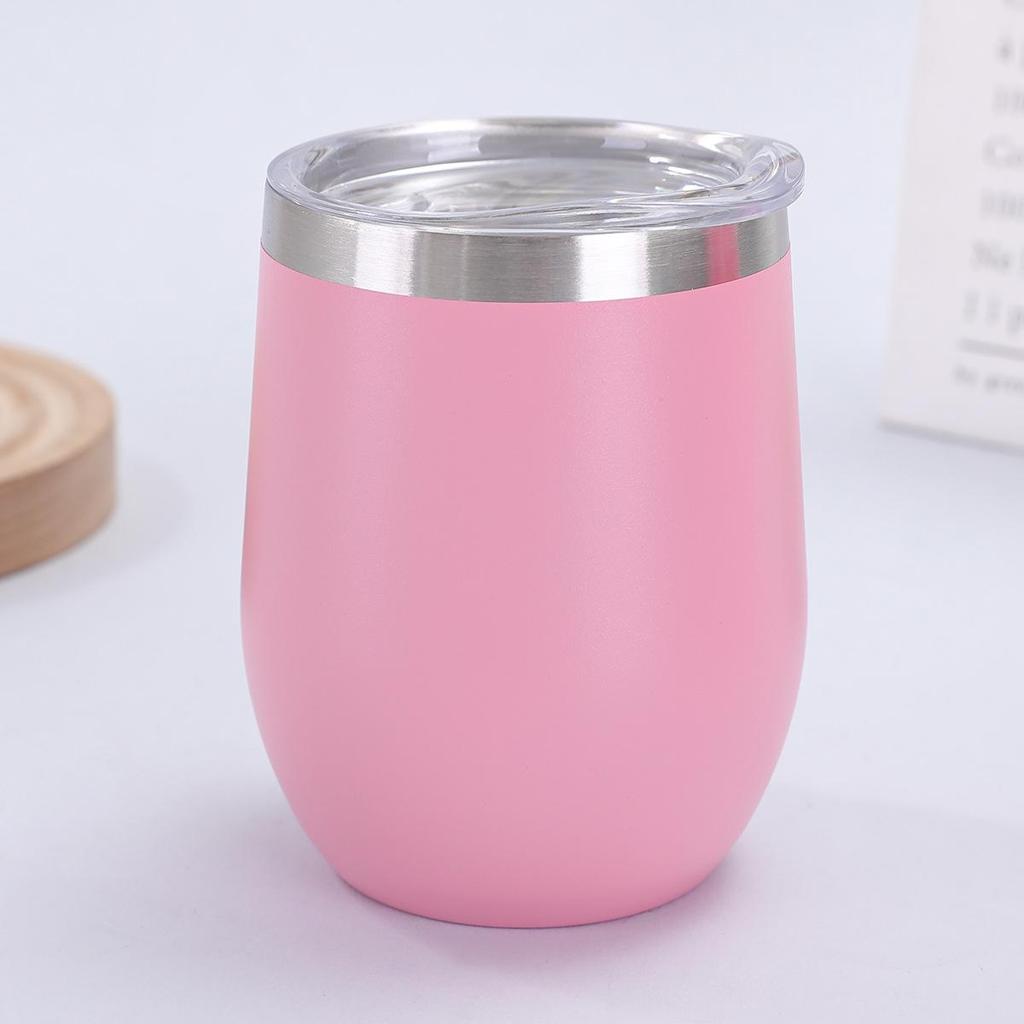 12oz U-Shaped Eggshell Stainless Steel Thermos Cup, Double-Layer Vacuum Insulated