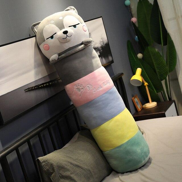 

60 -100cm Cute Rainbow Husky Dog Toys Soft Long Cartoon Office Break Nap Sleeping Reading Pillows Bed Decor Dolls Gift For Girls St Practical Use 60cm