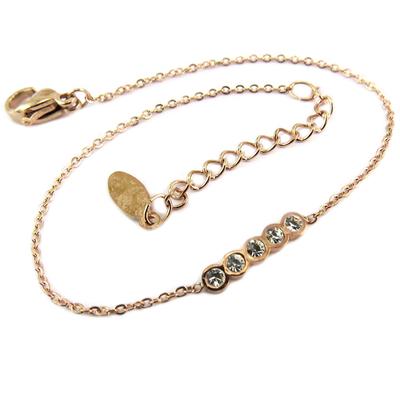 [P8173] - Rose Gold White 'Sissi' Steel Bracelet - 13x2 Mm