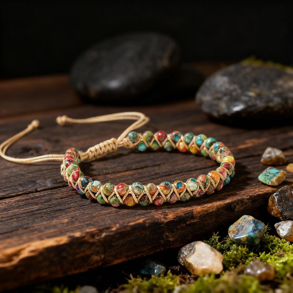 Boho Fußkettchen mit Naturstein für Damen Geflochtenes Seil Kaiserperlen Verstellbares Knöchelarmband Damen Sommer Strand Schmuck Geschenk
