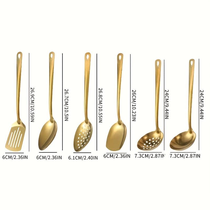 6-piece stainless steel cookware set | Korean-style spatula, soup ladle, and strainer: a set of kitchen utensils for home cooking
