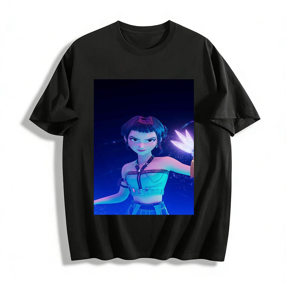 

Cyber Style Ancient Chinese Lotus Girl Print T-shirt Trendy Anime Peripheral Top For Teens Pure cotton T-shirt 6XL