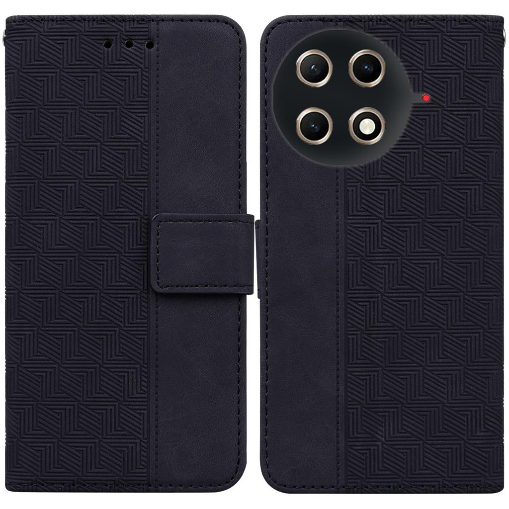 For TECNO Camon 30S 4G/30S Pro 4G Case Geometry Pattern Leather Wallet Phone Cover with Wrist Strap