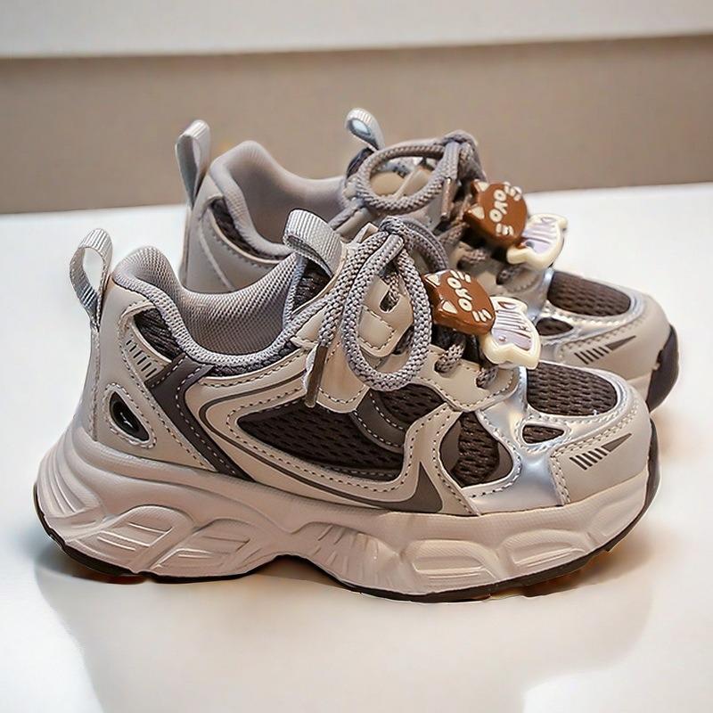 

Kids Cartoon Cat Decor Breathable Mesh Sneakers Thick Sole Casual Sports Shoes 26 чёрный
