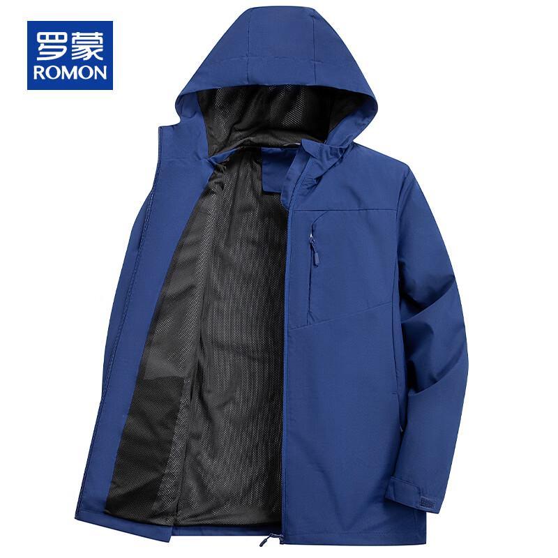 

ROMON Men s Hooded Windproof Casual Jacket 4XL