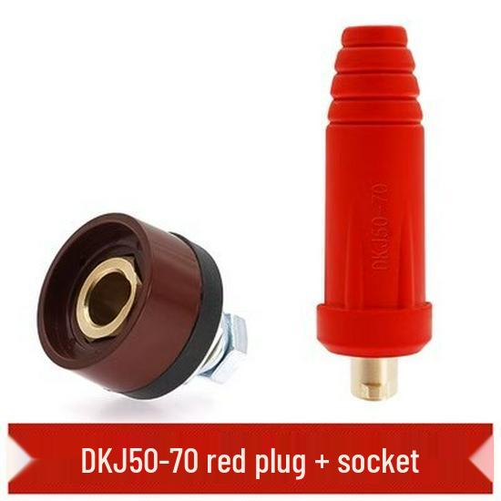 European Style Class A Welding Machine Plug & Socket with Thickened Brass DKJ10-25/35-50 Male-Female Coupler