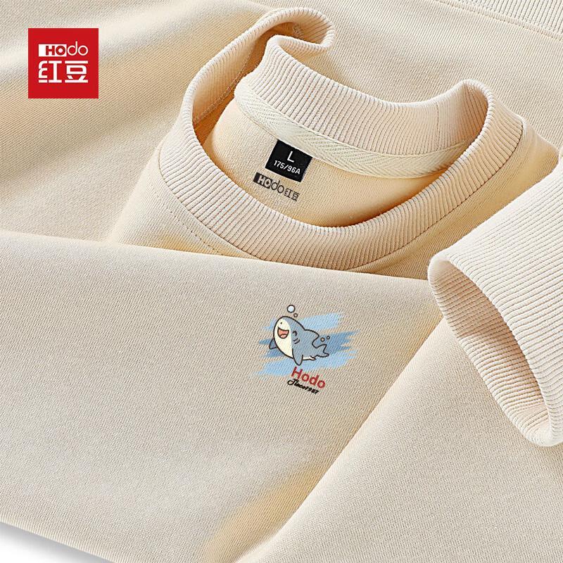 Hodo Men s Casual Shark Logo Drop Shoulder Sweatshirt