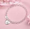 Luxury 925 sterling silver 8-inch 26 letter heart-shaped bracelet for women's fashionable wedding accessories