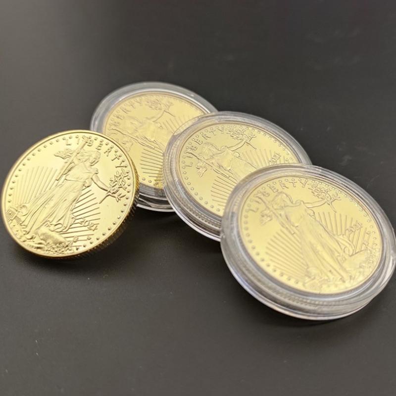 American Liberty Goddess Of Freedom Medal Gold Plated Commemorative Coin