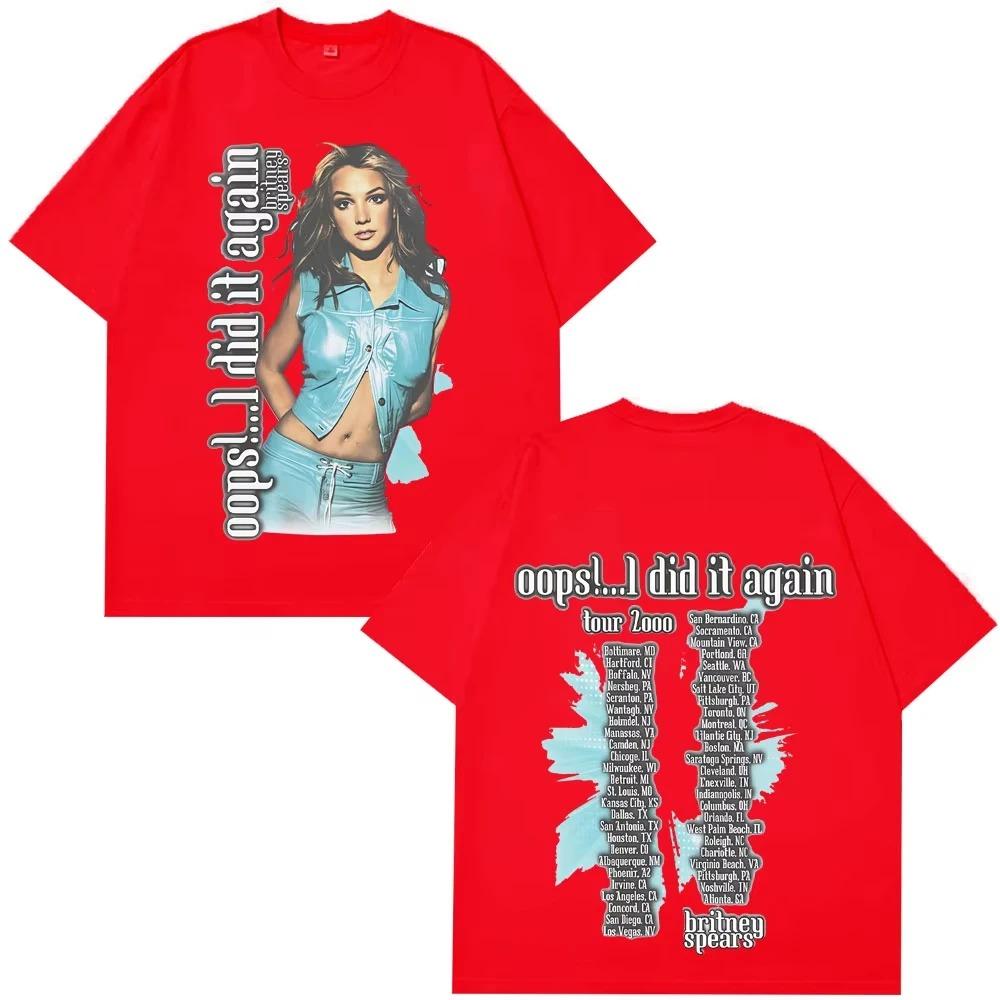 Britney Spears Oops I Did It Again 2026 Tour TShirt Mens Fashion Hip Hop 2026 Spring Summer Couple Casual Wear Tshirts