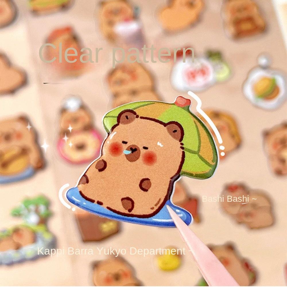 Lovely Hand Accounting Stickers 3D Stationery Stickers New Capybara Bubble Stickers