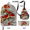 Classico Novità Divertente Cool Carpa Dorata Stampa 3D Set da 3pz Zaini Scolastici multifunzione Zaino da Viaggio Borsa a Petto Astuccio