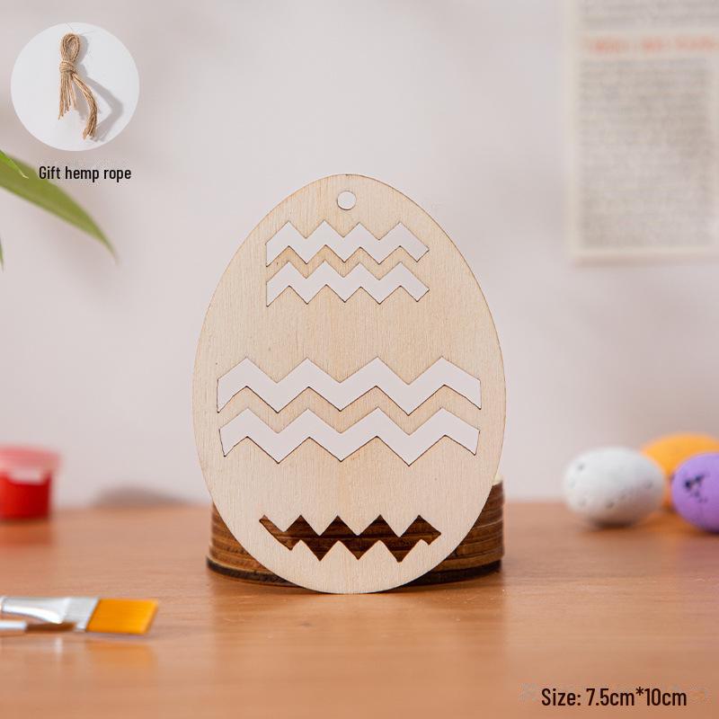 Handbemalte Ostereier-Anhänger aus Holz zur Kindergartendekoration.