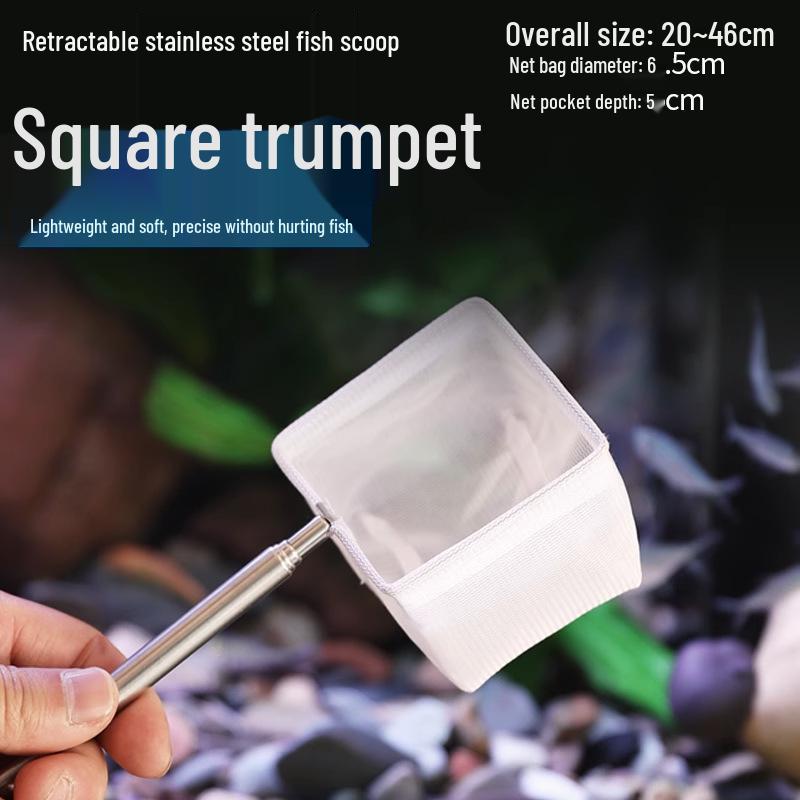 Ausziehbarer dichter Kescher aus Edelstahl für kleine tropische Fische und Aquarien