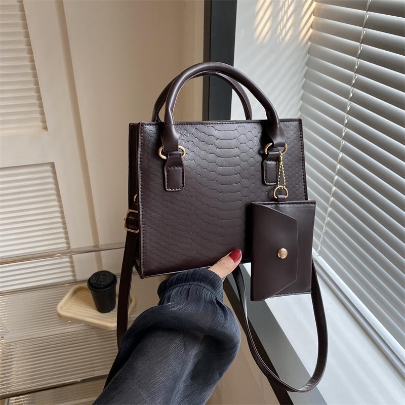 Women'S Bag, Small Square Bag, Niche Foreign Style Handbag, Crocodile Pattern Child And Mother Shoulder Bag, Messenger Bag Tide