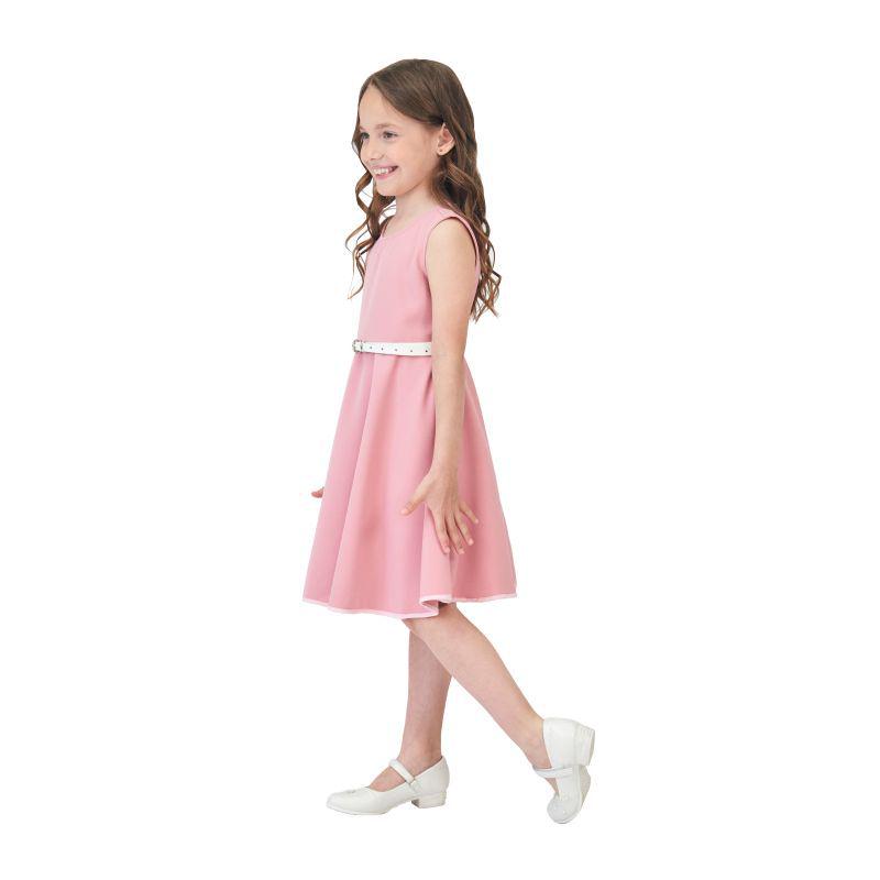 Girls' Sleeveless A-line Belted Dress - 7 Colors Available