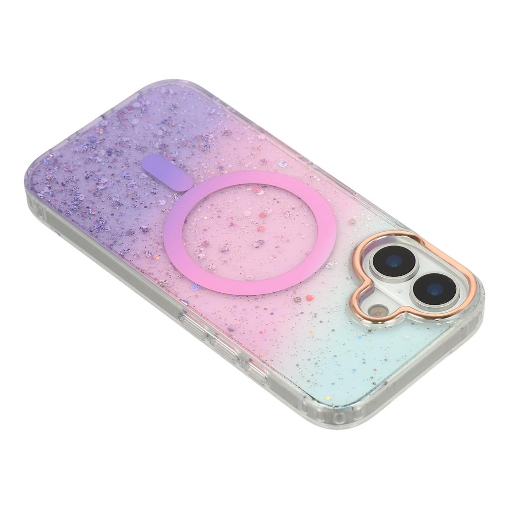 For iPhone 17 Case Compatible with MagSafe IMD Bling Glitter PC + TPU Back Cover