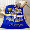 Rams Football Team Spirit Customize Text Blanket Throw Customizable Blanket Durable Comfort Throw For Seaside Bed Office Bedding