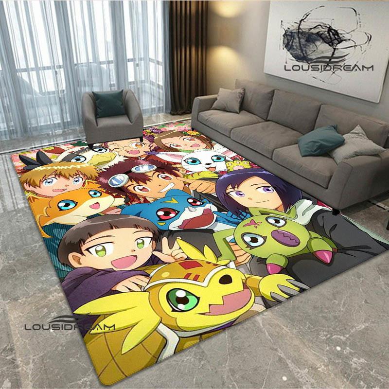 3D Digimon Cartoon Printed Carpet Non-slip Carpet Yoga Mat Carpets for Living Room Area Rug Home Bedroom Decor Birthday Gift