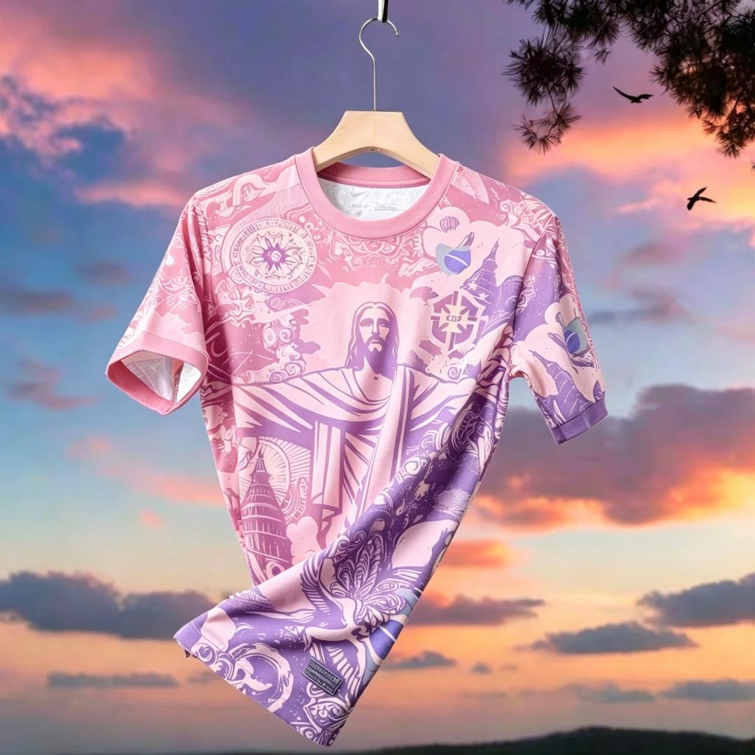 Etst 003 Zomer Nieuw Brazili&euml; Jezus Voetbalshirt Buiten Voetbaltraining Ademend Shirt Heren Sneldrogend T-shirt voor Sport Hardlopen S