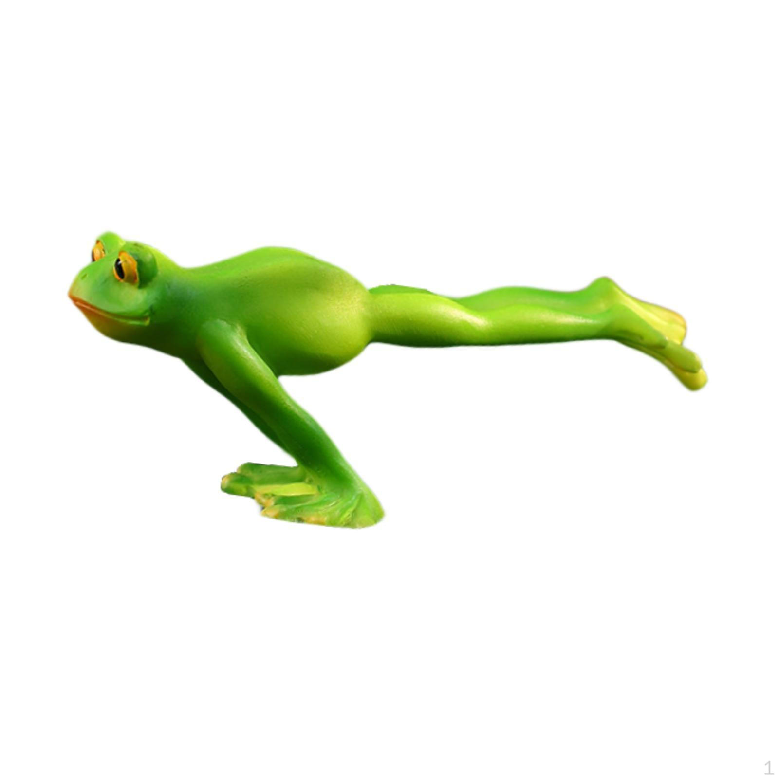 

Collectible Frog Statue Yoga Resin Ornament for Living Room Office Gift Style B