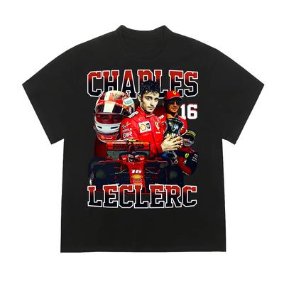 Neuankömmling Charles Leclerc Baumwolle Bedrucktes T-Shirt F1 Motorsport Training Kurzarm Sommer Herren und Damen T-Shirts