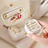 Simple PU Leather Jewelry Storage Box Mini Solid Color Jewelry Display Case Packing Portable Ring Necklace Case Girls
