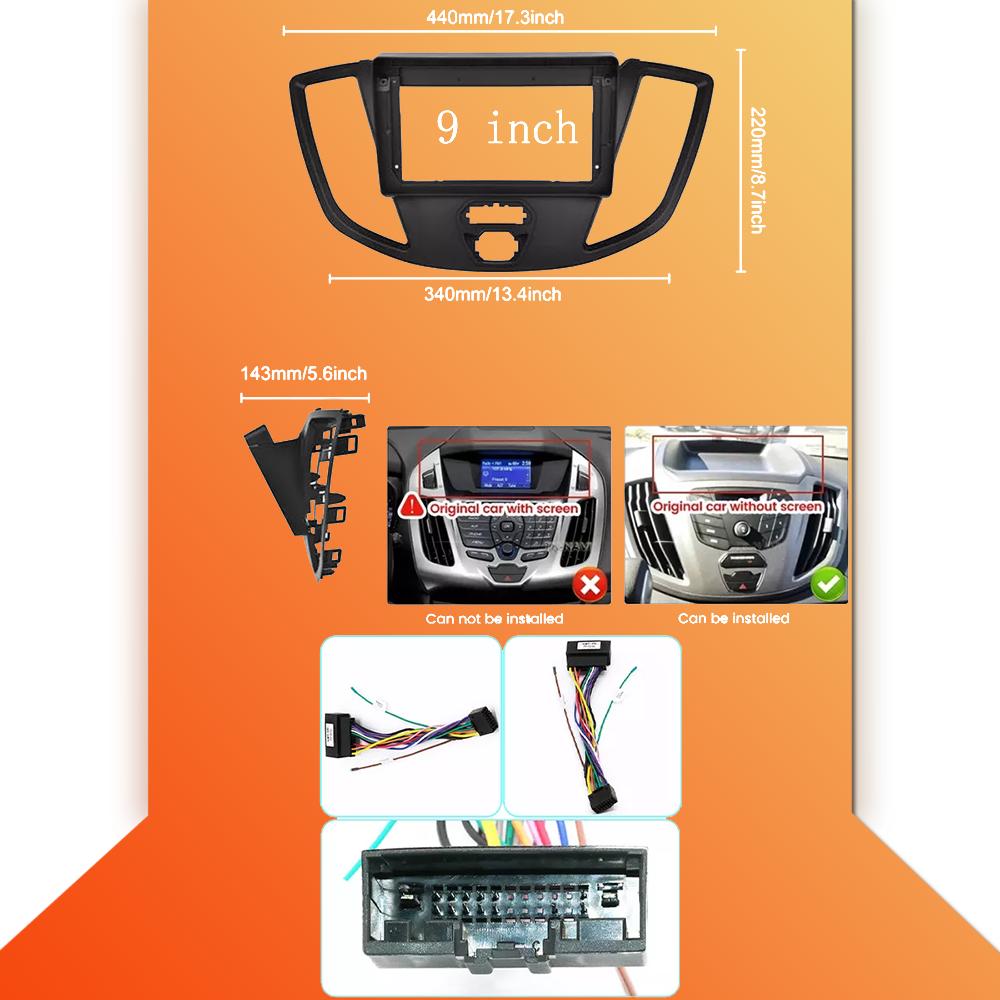 Car Radio Android Auto Carplay For Ford Transit Tourneo Custom 2015- 2018 Multimedia Player Head Unit Stereo GPS Navigation BT WIFI 1+16GB