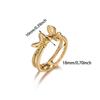 Minimalist Corss Hollow Opening Rings For Women Flower Buds Anillos Fashion Ring Gold Color Romantic Jewelry Party Punk Gift