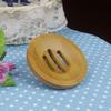 AKOAK Round Shape Natural Bamboo Wood Soap Dish Storage Holder for Shower,Counter,Sink,Bathroom - 1 Count