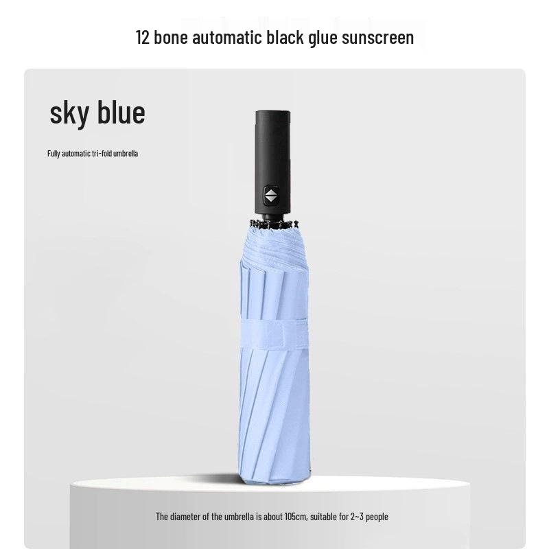 Thickened Automatic Folding Sunshade Umbrella - Enlarged, Anti-UV for Sun and Rain