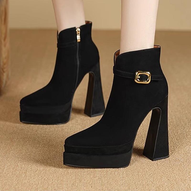 Fashion Super High Heels Women Ankle Boots Pointed Toe Luxury Shoes Fashion Winter Woman Pumps 2025 Dress Luxury Botas De Mujer Zapatos