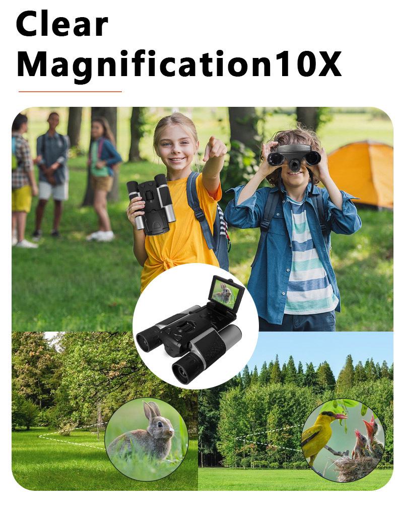 HD Digital Binoculars with Video and Photo, Starlight Night Vision, Bird Watching, Outdoor Scope, and Screen Display.