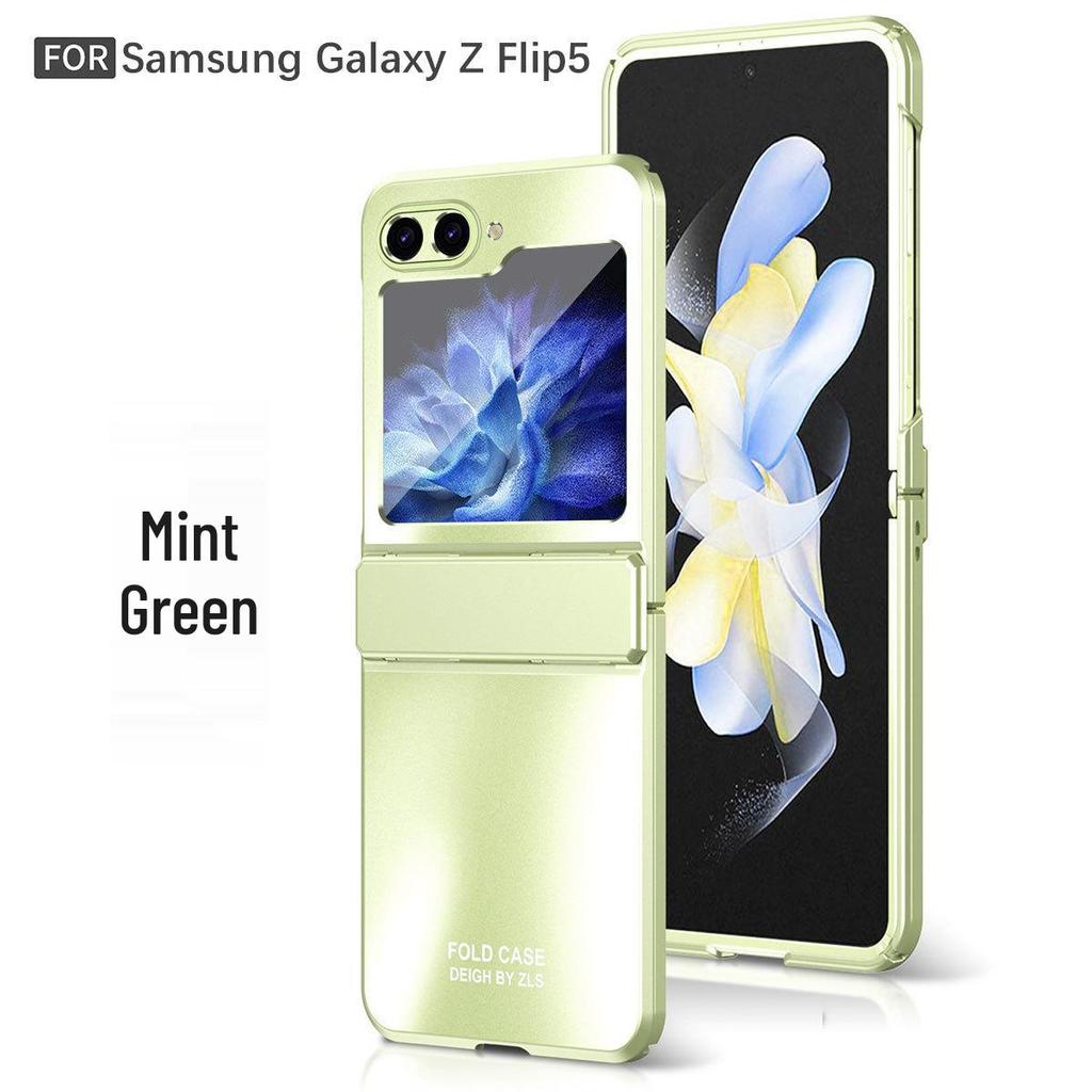 Samsung ZFlip6 Mattes Galvanisiertes Gehäuse - Rundumschutz-PC-Hülle für ZFlip5/ZFlip4