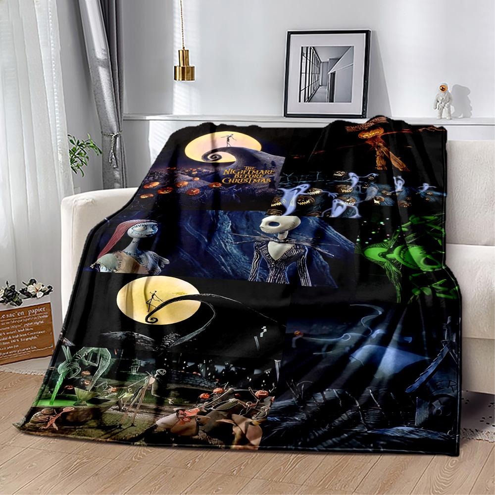 Christmas Nightmare Blanket Comfortable Great for Bedding Office Chair Sofa for All Occasions Playful Design Birthday Christmas Gift Blanket