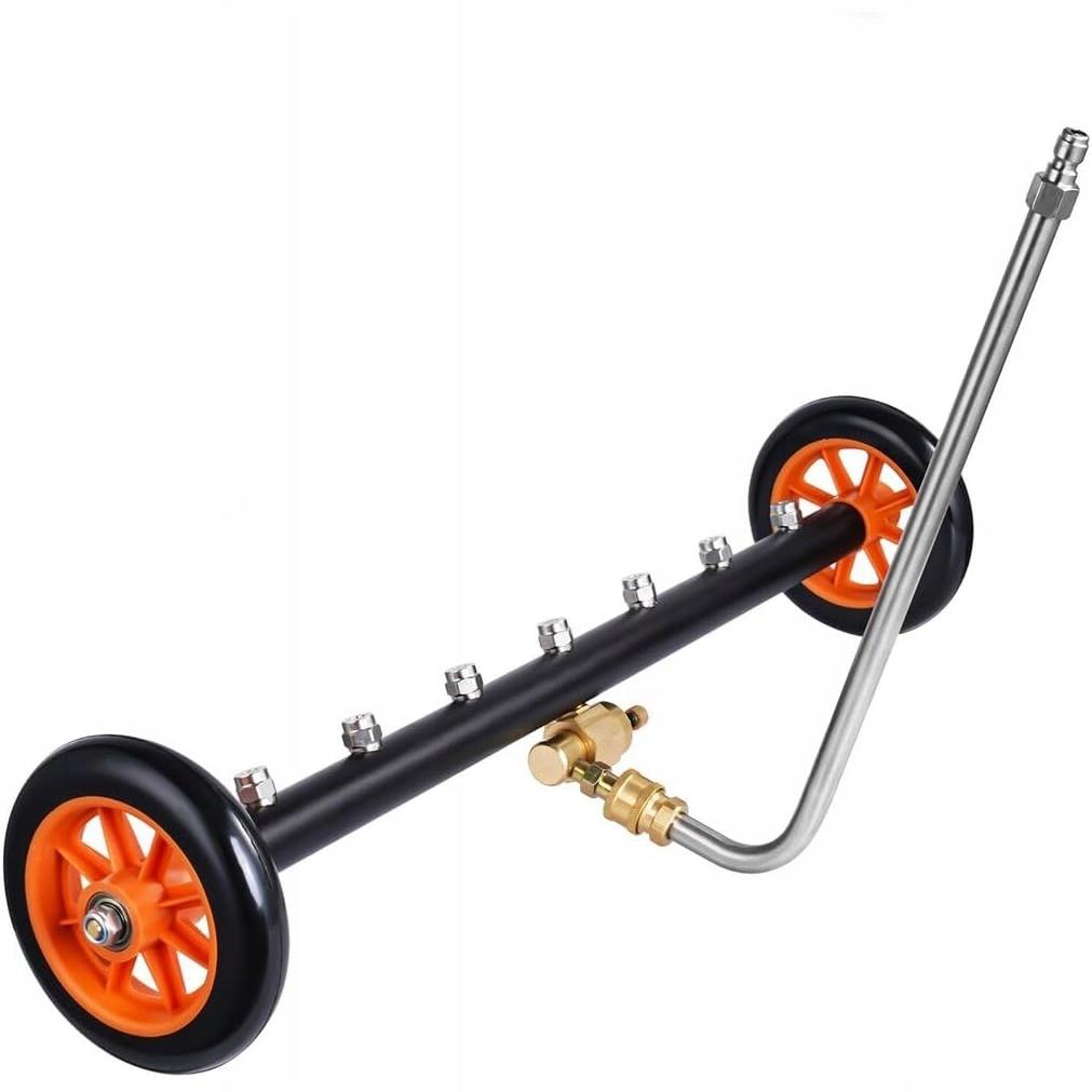 Rosfix Undercarriage Washer Lance On Wheels, 7 Nozzles, 1/4" Quick Connect, Kärcher K Bayonet Adapter (K2-K7)