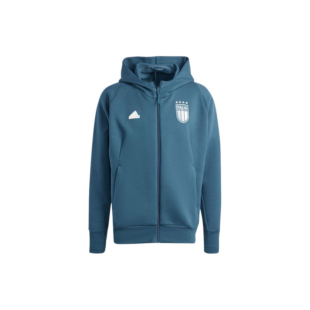 Adidas Italy National Team Football Casual Culture Hoodie Jacket Men Jacket Arctic-Blue IU2118