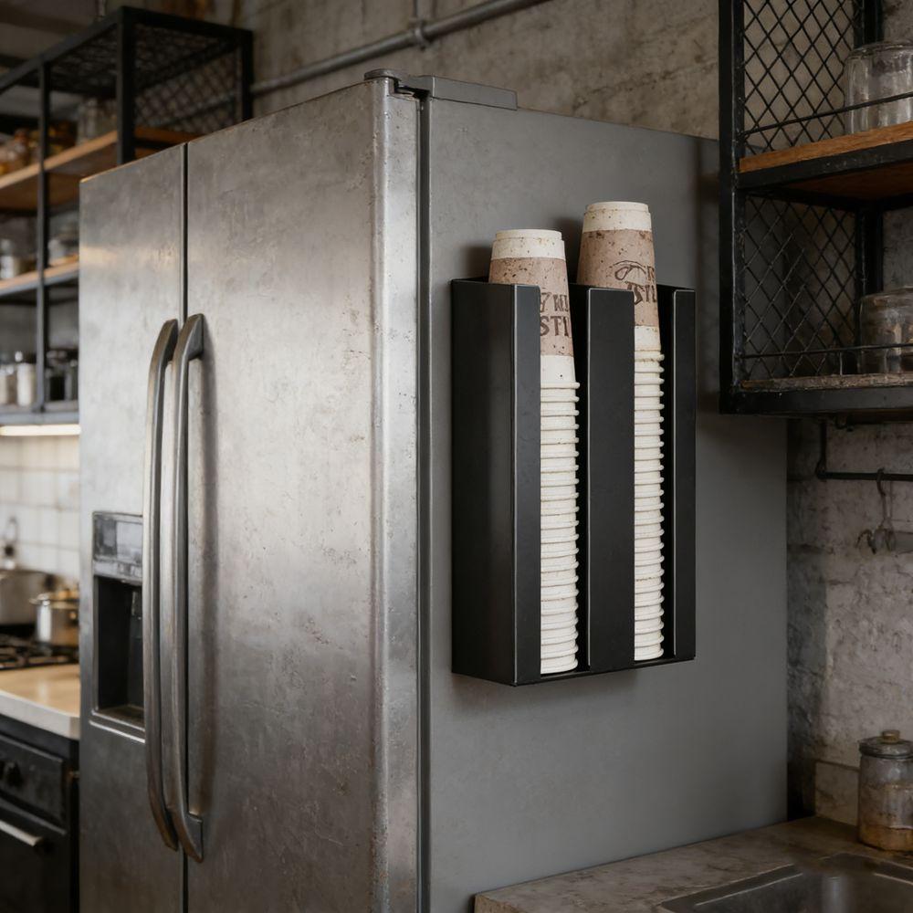 Wall Mounted Magnetic Disposable Cup Holder Large Capacity Paper Cup Organizer  Refrigerator
