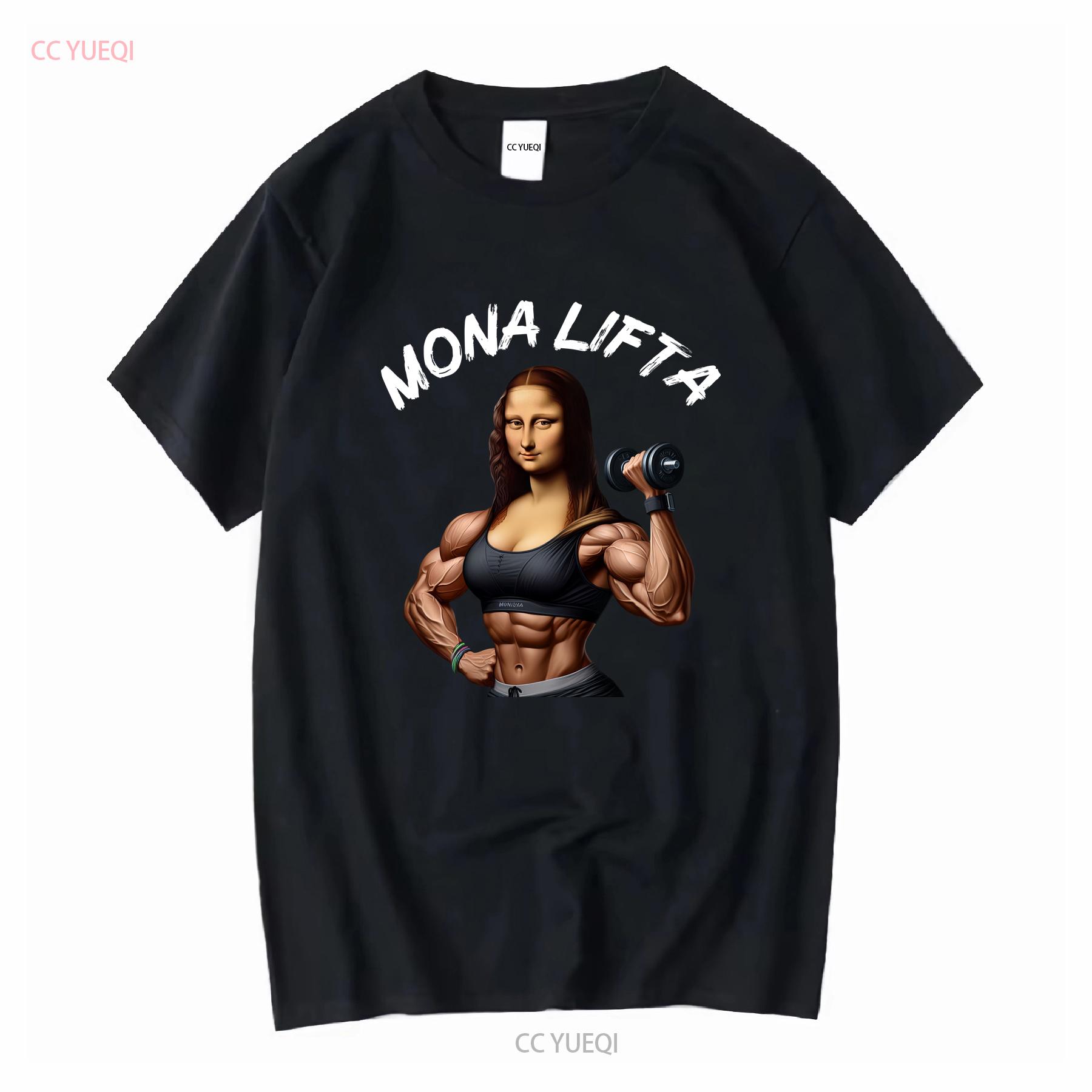 

GYM T Shirt mona lisa lifta fitness fit long or short sleeves vintage Washed fashion designer clothes streetwear Stretched Soft 4XL