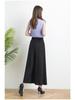 Mom's Summer Plus Size Ice Silk Wide Leg Skirt Pants - Elastic Waist Nine-Point Casual Pants for Women