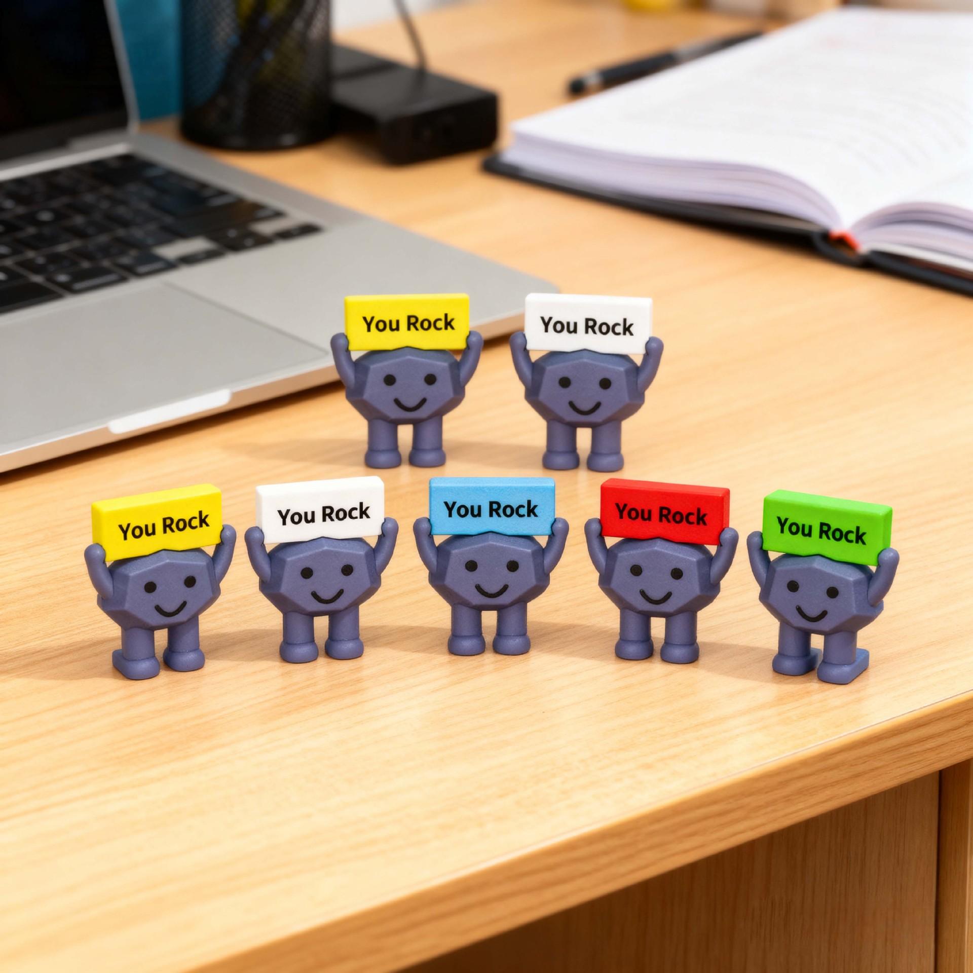 

Mini Rock-Shaped Desk Ornament – Durable ABS Plastic Motivational Figure for Office, Teacher Gift, Stress-Relief Decor 10pcs