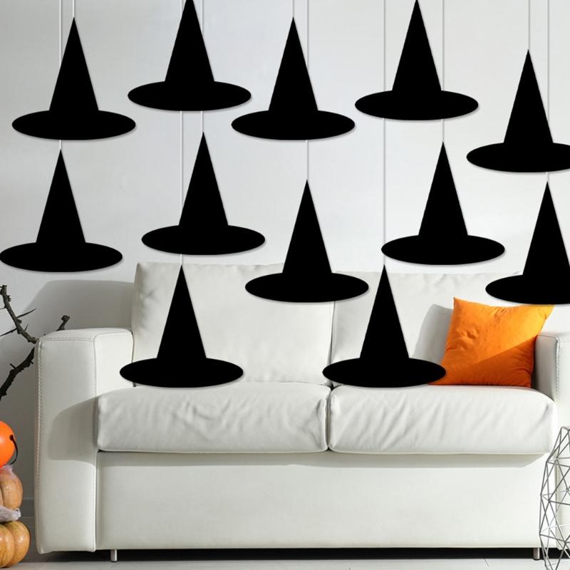 12Pcs Halloweens Party Hanging Decorations Classical Paper Artwork For Indoors Outdoor Eerie Atmosphere Setups