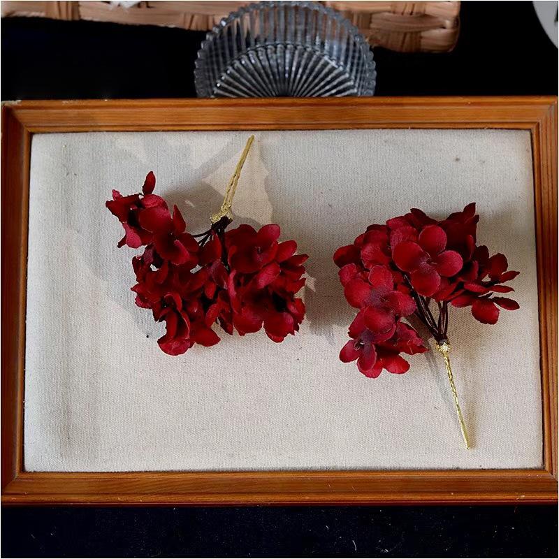 2025 Chinese Red Floral Hairpin - Hanfu Hair Stick Accessory