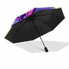 1pc Butterfly Garden Pattern Automatic Folding Umbrella - Compact 8-Rib Design, Durable Plastic & Iron, Lightweight for Outdoor Daily Use