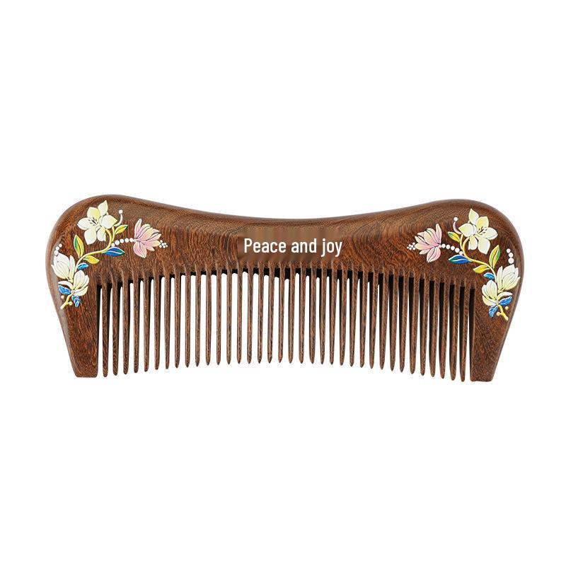 Black Gold Sandalwood Comb Set: Meridian Massage Hair Care & Creative Gift for Mom