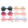 Fashion trend children's sunglasses metal hexagonal sunglasses boys and girls cute personality children's glasses