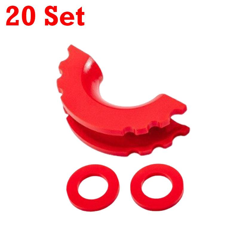 20 Sets 3/4" D-Ring Shackle Protective Cover with Washer Bow Shackles Isolator Anti Collision Covers Automotive Truck Accessory