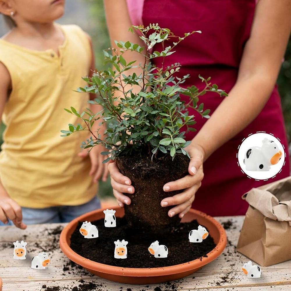 50 stuks mini koe beeldjes hars koe miniatuur dieren beeldjes feeën tuin miniatuur mos landschap doe-het-zelf knutselen